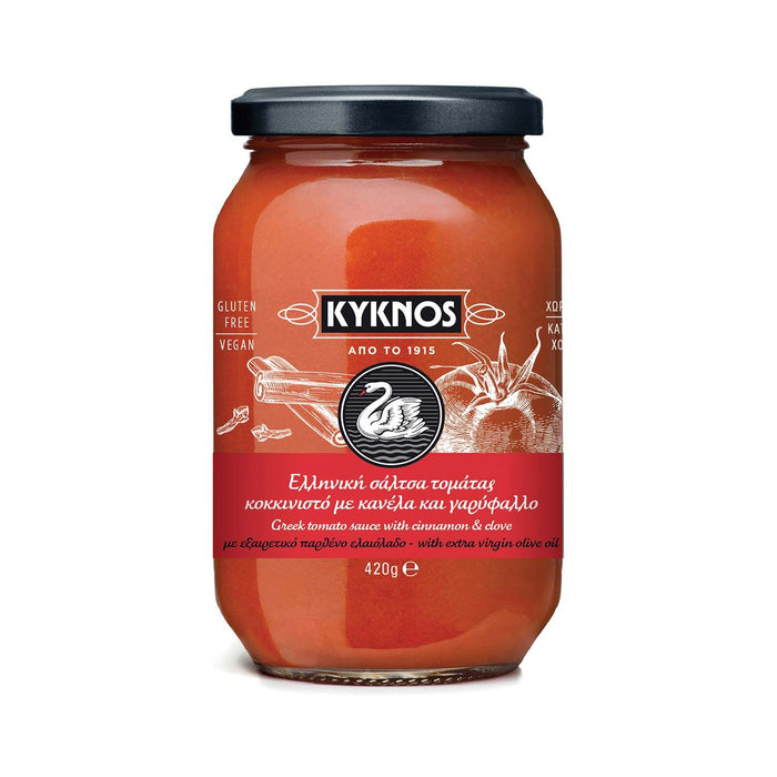 KYKNOS S.A. Greek Canning - Original griechischeTomatensauce - Zimt & Nelke - 420 g