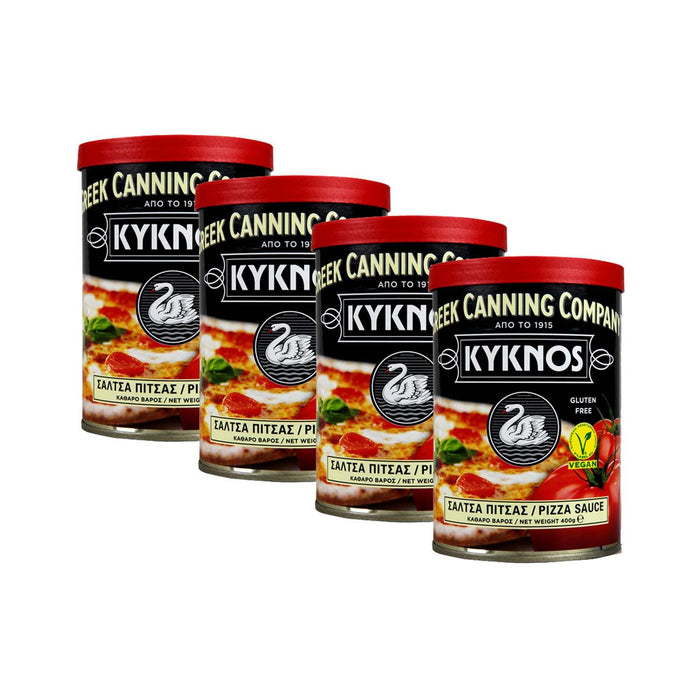 KYKNOS S.A. Greek Canning - Pizzasauce mit Kräutern & Gewürzen - 4er Pack - 4x 400g