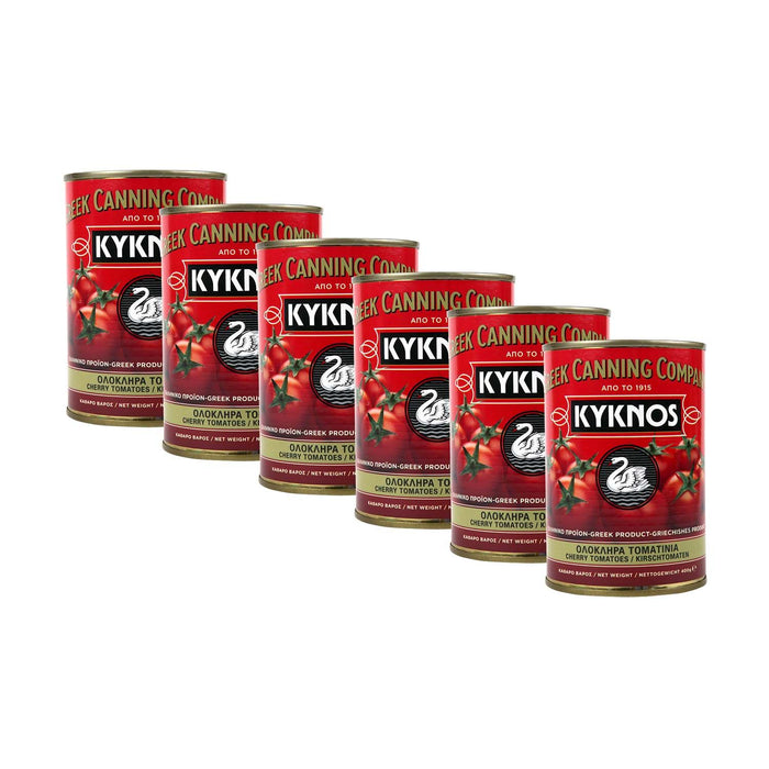 KYKNOS S.A. Greek Canning - Kirschtomaten (Cherrytomaten ) aus Griechenland - 6er Pack - 6 x 400g Dose