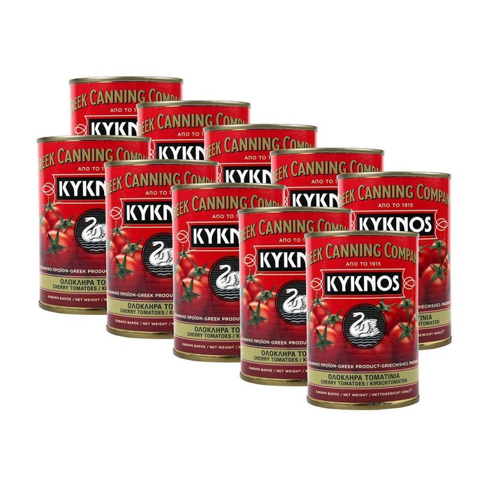 KYKNOS S.A. Greek Canning - Kirschtomaten (Cherrytomaten ) aus Griechenland - 10er Pack - 10 x 400g Dose