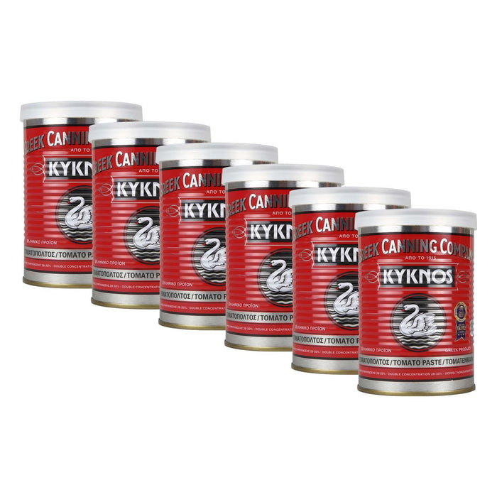 KYKNOS S.A. Greek Canning - Tomatenmark - doppelt konzentrierte Tomatenpaste aus Griechenland - 28-30% - 6er Pack - 6x 410g Dose