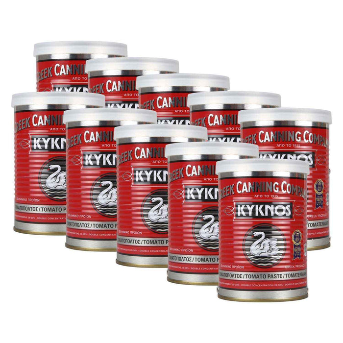 KYKNOS S.A. Greek Canning - Tomatenmark - doppelt konzentrierte Tomatenpaste aus Griechenland - 28-30% - 10er Pack - 10x 410g Dose