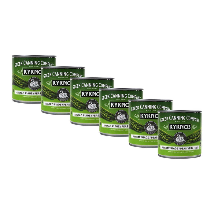 KYKNOS S.A. Greek Canning - Erbsen fein aus Griechenland - 6er Pack - 6x  400g Dose