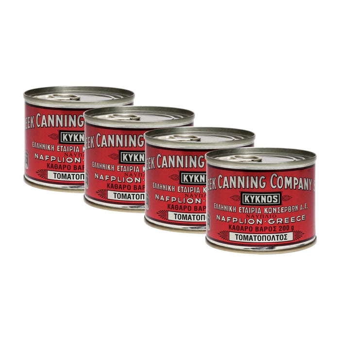 KYKNOS S.A. Greek Canning - Tomatenmark - doppelt konzentrierte Tomatenpaste aus Griechenland - 28-30% - 4er Pack - 4x 200g Dose