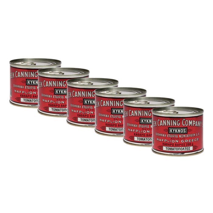 KYKNOS S.A. Greek Canning - Tomatenmark - doppelt konzentrierte Tomatenpaste aus Griechenland - 28-30% - 6er Pack - 6x 200g Dose