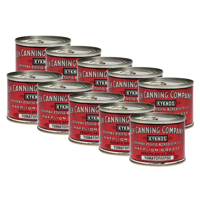 KYKNOS S.A. Greek Canning - Tomatenmark - doppelt konzentrierte Tomatenpaste aus Griechenland - 28-30% - 10er Pack - 10x 200g Dose