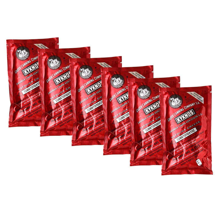 KYKNOS S.A. Greek Canning - Tomatenmark - doppelt konzentrierte Tomatenpaste aus Griechenland - 28-30%  - 6er Pack - 6x 70g Alubeutel