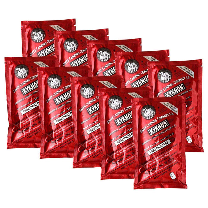 KYKNOS S.A. Greek Canning - Tomatenmark - doppelt konzentrierte Tomatenpaste aus Griechenland - 28-30%  - 10er Pack - 10x 70g Alubeutel