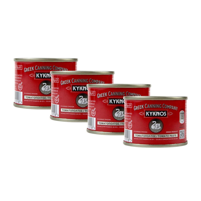 KYKNOS S.A. Greek Canning - Tomatenmark - doppelt konzentrierte Tomatenpaste aus Griechenland - 28-30%  - 4er Pack - 4x 70g Dose