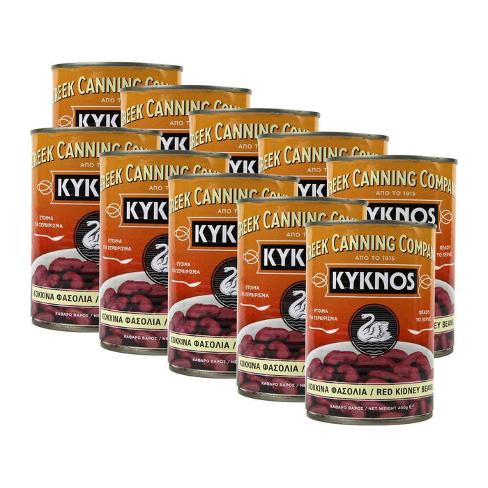 KYKNOS S.A. Greek Canning - Kidney Bohnen gegart aus Griechenland - 10er Pack - 10 x 400g