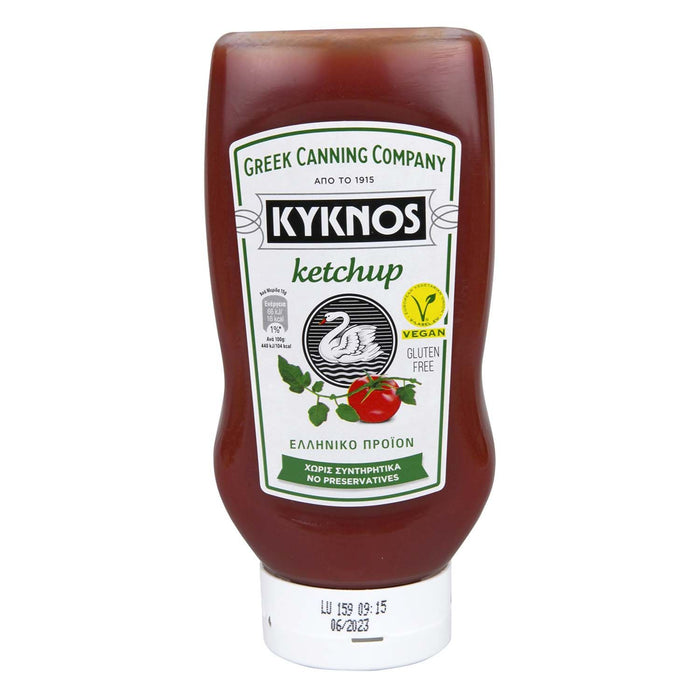 KYKNOS S.A. Greek Canning - Fruchtiger Tomaten Ketchup aus Griechenland - 560g Squeezeflasche