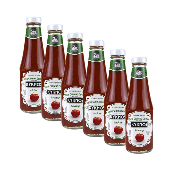 KYKNOS S.A. Greek Canning - Fruchtiger Tomaten Ketchup aus Griechenland - 6er Pack - 6x 330g Flasche