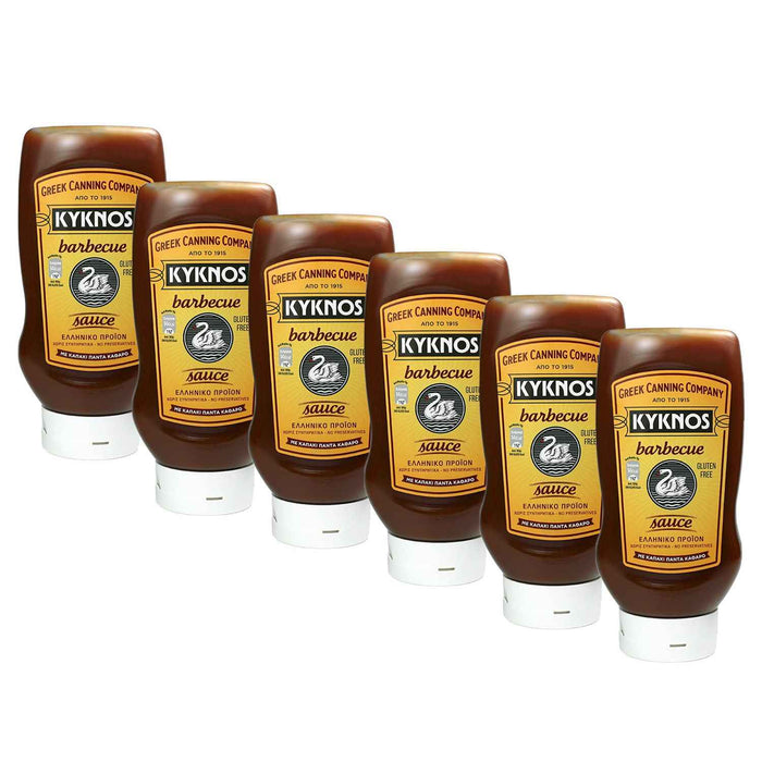 KYKNOS S.A. Greek Canning - BBQ Sauce aus Griechenland - 6er Pack - 6x 560g Squeeze Flasche