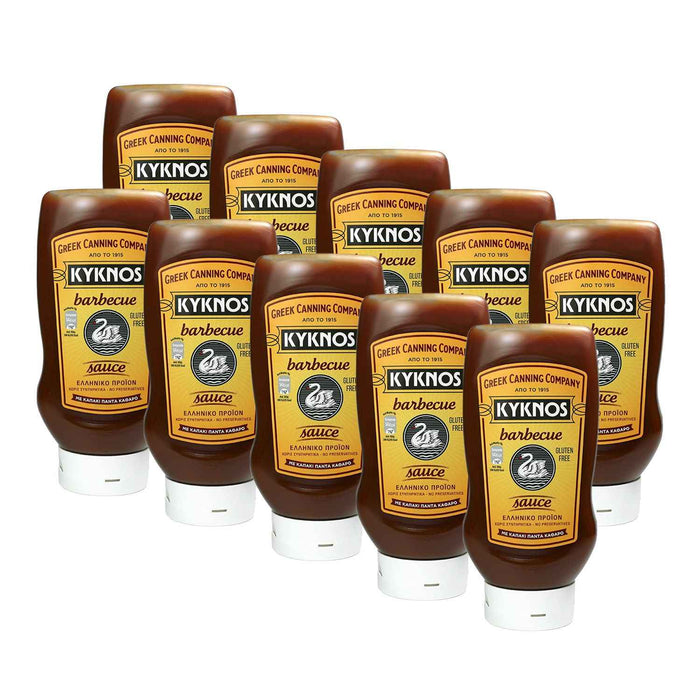 KYKNOS S.A. Greek Canning - BBQ Sauce aus Griechenland - 10er Pack - 10x 560g Squeeze Flasche