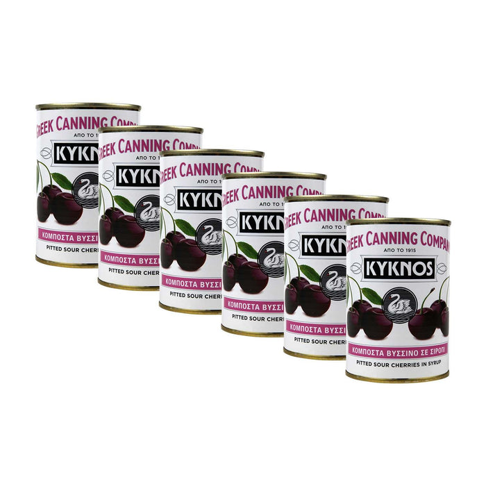 KYKNOS S.A. Greek Canning - Sauerkirschen in Sirup - aus Griechenland - 6er Pack - 6x 425g