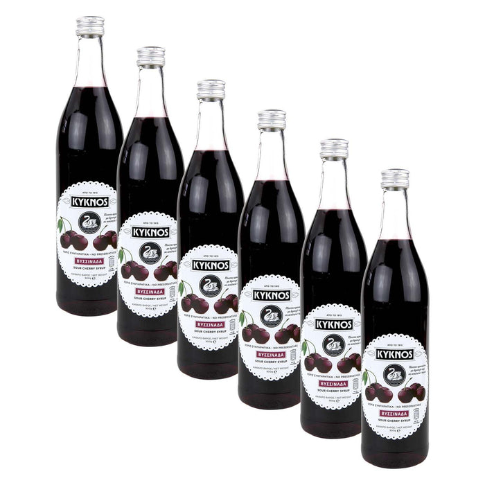 KYKNOS S.A. Greek Canning - Sauerkirschen Sirup aus Griechenland - 6er Pack - 6x 900g Flasche