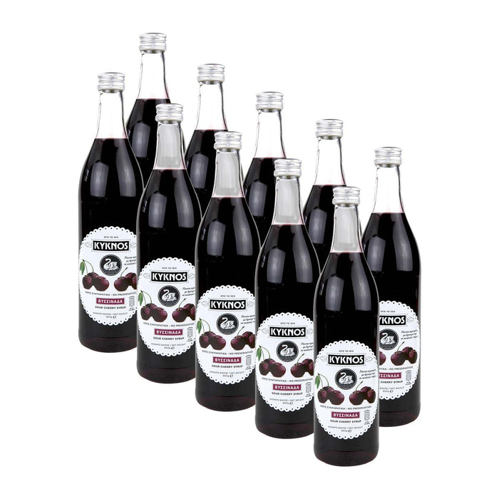 KYKNOS S.A. Greek Canning - Sauerkirschen Sirup aus Griechenland - 10er Pack - 10x 900g Flasche