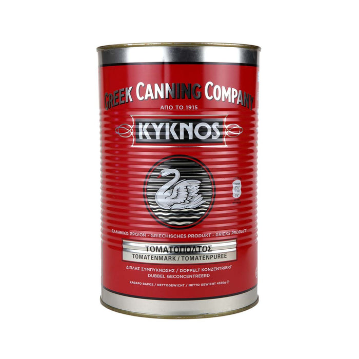 KYKNOS S.A. Greek Canning - Tomatenmark - doppelt konzentrierte Tomatenpaste aus Griechenland - 28-30% - 4550g Dose