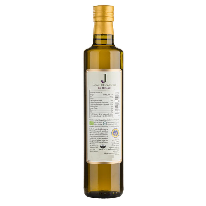 Jordan Olivenöl - BIO-Olivenöl - Flasche 0,50 Liter - DE-ÖKO-037