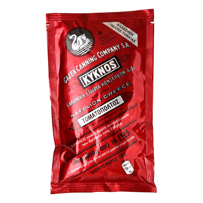 KYKNOS S.A. Greek Canning - Tomatenmark - doppelt konzentrierte Tomatenpaste aus Griechenland - 28-30%  - 4er Pack - 4x 70g Alubeutel