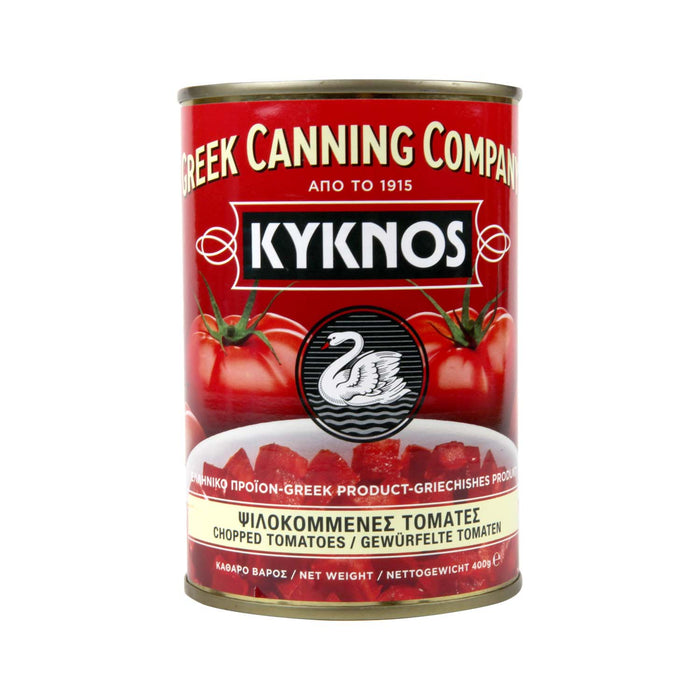KYKNOS S.A. Greek Canning - Gewürfelte Tomaten (stückig und gehackt ) im Tomatensaft aus Griechenland - 6er Pack (6 x 400g)