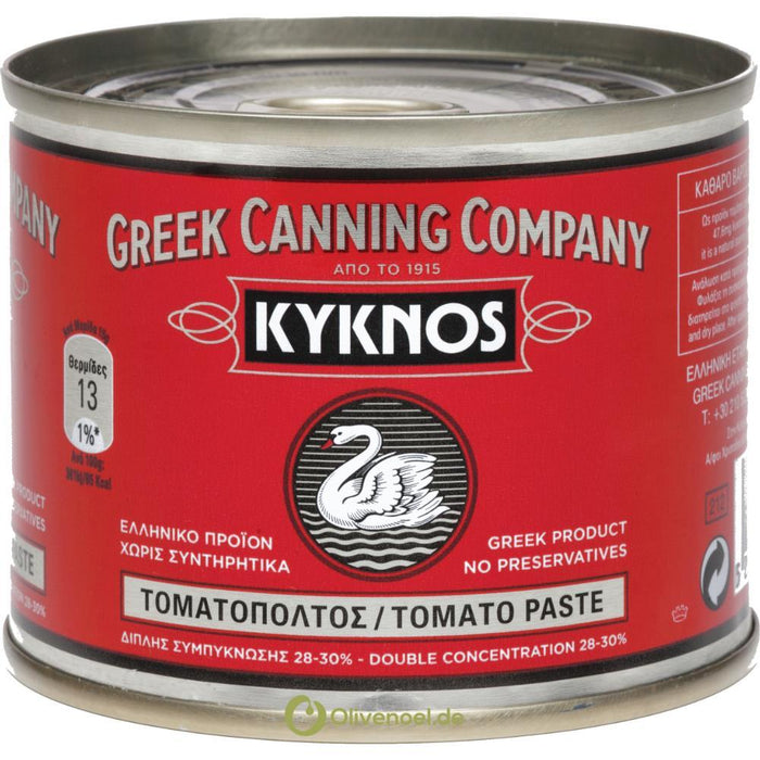 KYKNOS S.A. Greek Canning - Tomatenmark - doppelt konzentrierte Tomatenpaste aus Griechenland - 28-30% - 200g Dose