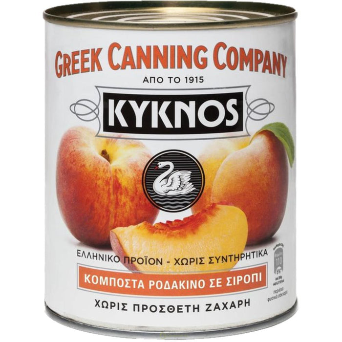 KYKNOS S.A. Greek Canning - Pfirsiche in Sirup - aus Griechenland - 825g Dose
