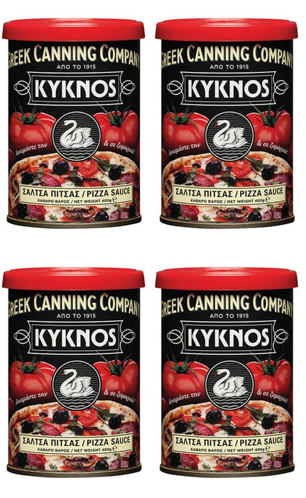 KYKNOS S.A. Greek Canning - Pizzasauce mit Kräutern & Gewürzen - 4er Pack - 4x 400g