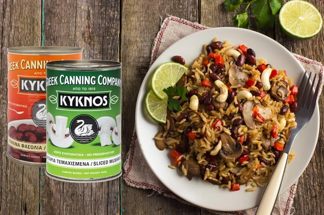 KYKNOS S.A. Greek Canning - Champignons geschnitten aus Griechenland - 6er Pack - 6 x 400g