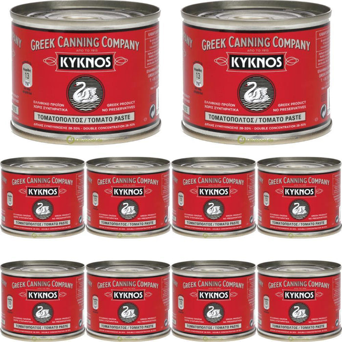 KYKNOS S.A. Greek Canning - Tomatenmark - doppelt konzentrierte Tomatenpaste aus Griechenland - 28-30% - 10er Pack - 10x 200g Dose