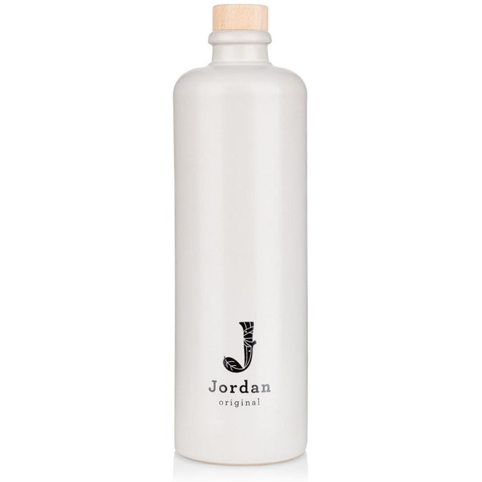 Jordan Original - Keramikflasche schmal - matt weiß - 500 ml - inkl. Holzdeckel mit Ausgießer