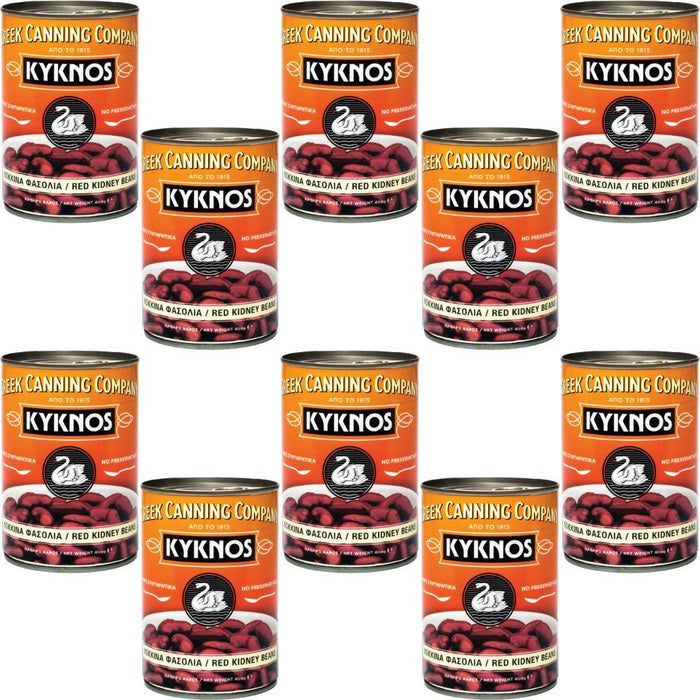 KYKNOS S.A. Greek Canning - Kidney Bohnen gegart aus Griechenland - 10er Pack - 10 x 400g