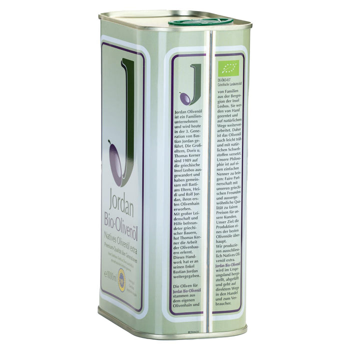 Jordan Olivenöl - BIO-Olivenöl - Kanister 1,00 Liter - DE-ÖKO-037