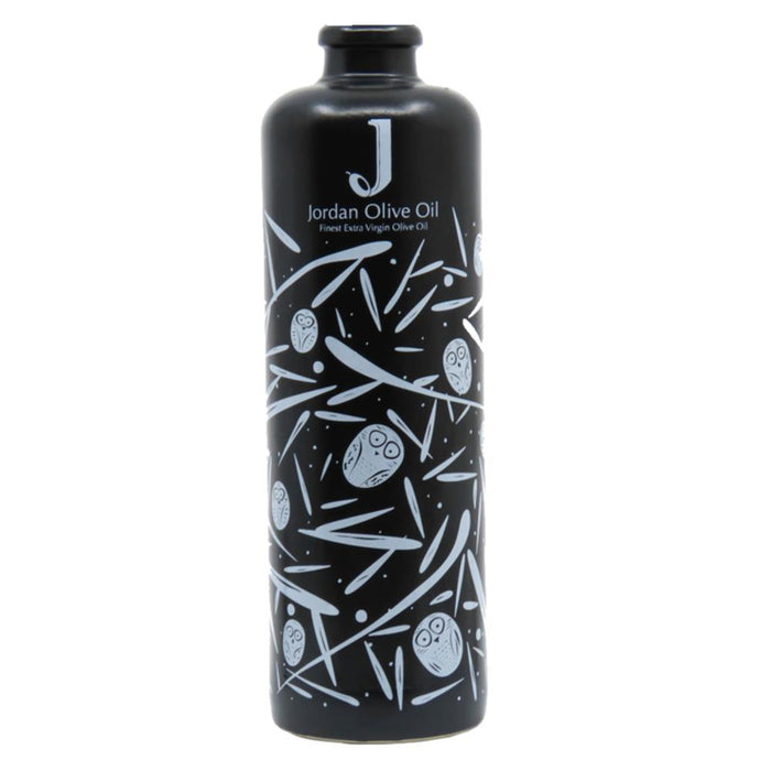 Jordan Keramikflasche - matt schwarz mit weißen Symbolen - ohne Ausgießer - 500ml - B-WARE - 30% RABATT