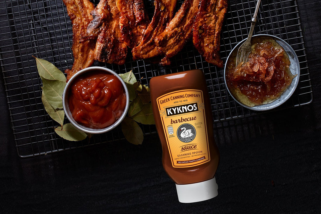 KYKNOS S.A. Greek Canning - BBQ Sauce aus Griechenland - 10er Pack - 10x 560g Squeeze Flasche