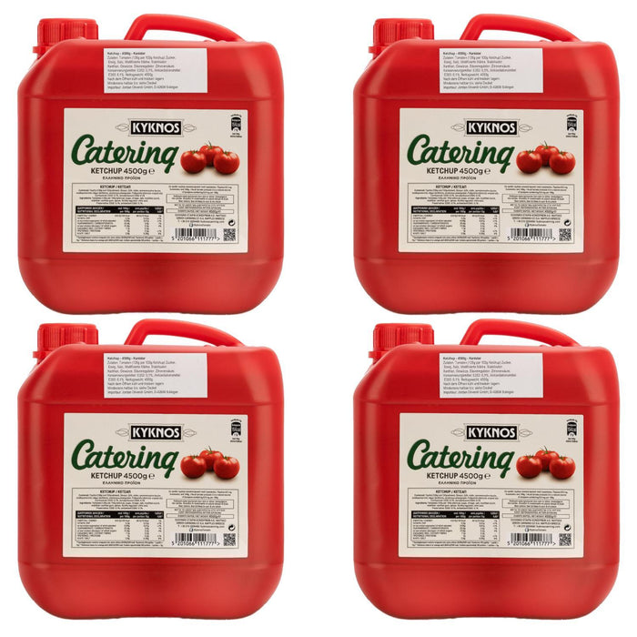 KYKNOS S.A. Greek Canning - Fruchtiger Tomaten Ketchup aus Griechenland - 4er Pack - 4x 4500g Kanister