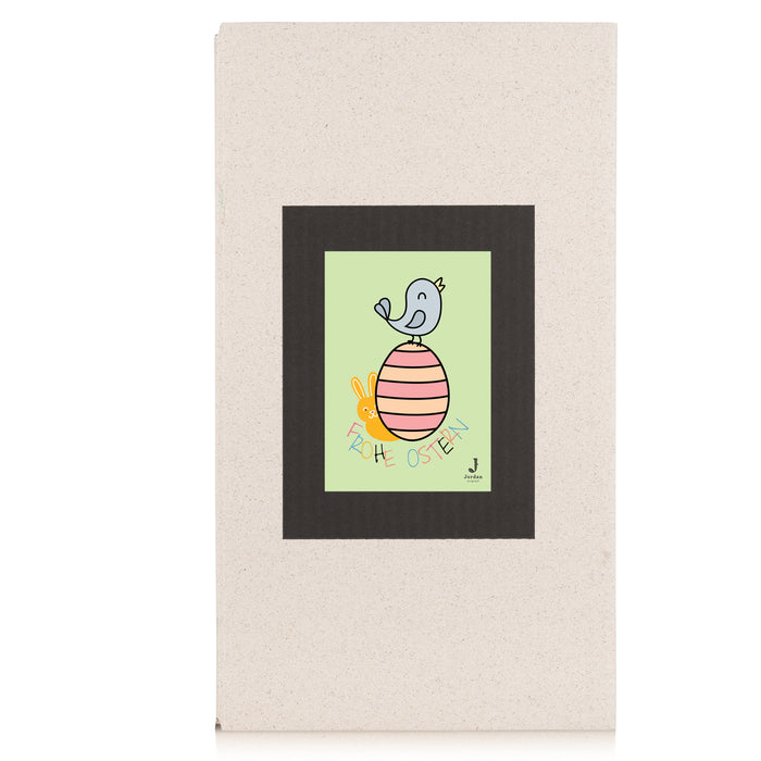 Jordan Original - Geschenkbox - Frohe Ostern Kinder - umweltfreundlicher Graspapier Karton 340 x 190 x 100mm (zB. Platz für zwei Flaschen)