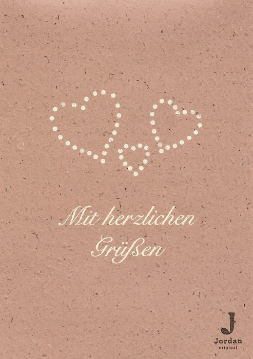 Jordan Original - Geschenkbox - Mit herzlichen Grüßen - umweltfreundlicher Graspapier Karton 340 x 190 x 100mm (zB. Platz für zwei Flaschen)