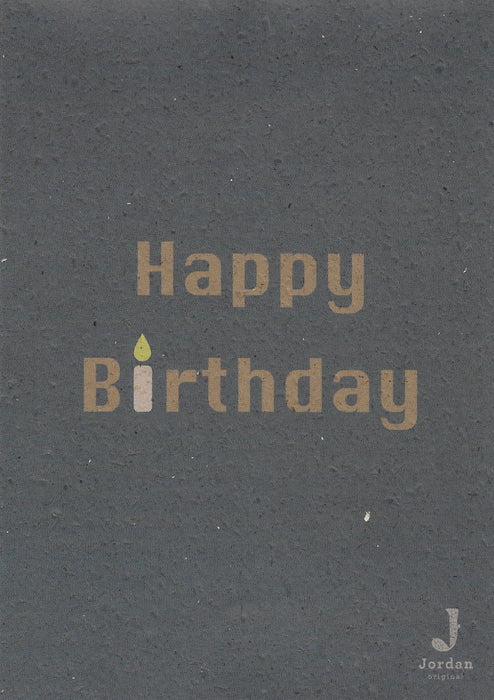 Jordan Original - Geschenkbox - Happy Birthday - umweltfreundlicher Graspapier Karton 340 x 190 x 100mm (zB. Platz für zwei Flaschen)