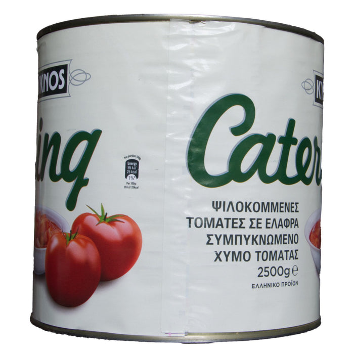 KYKNOS S.A. Greek Canning - Gewürfelte Tomaten (stückig und gehackt ) im Tomatensaft aus Griechenland - 2500 g Dose