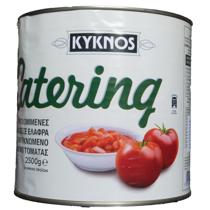 KYKNOS S.A. Greek Canning - Gewürfelte Tomaten (stückig und gehackt ) im Tomatensaft aus Griechenland - 2500 g Dose