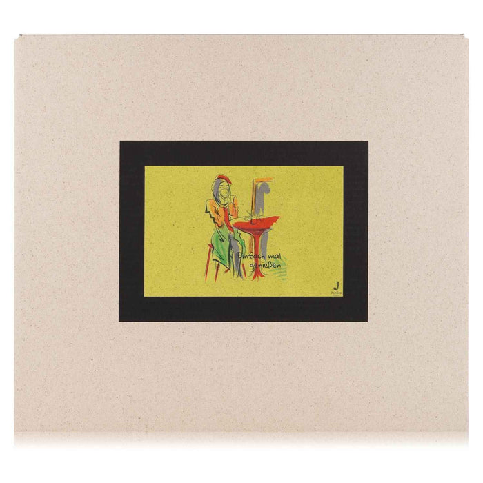 Jordan Original - Geschenkbox - Einfach mal Genießen - umweltfreundlicher Graspapier Karton 425 x 380 x 145mm (zB. Platz für mind. drei Flaschen)