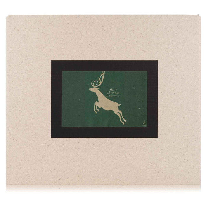 Jordan Original - Geschenkbox - Merry Christmas (Rentier) - umweltfreundlicher Graspapier Karton 425 x 380 x 145mm (zB. Platz für mind. drei Flaschen)