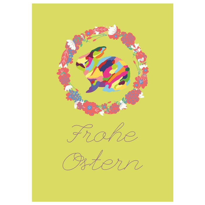Jordan Original Grußkarte - Frohe Ostern - bunter Osterhase