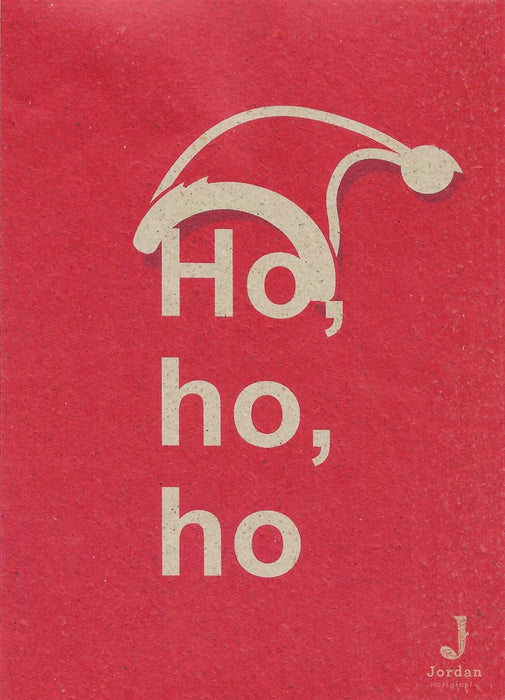 Jordan Original - Geschenkbox - Ho Ho Ho - umweltfreundlicher Graspapier Karton 340 x 190 x 100mm (zB. Platz für zwei Flaschen)