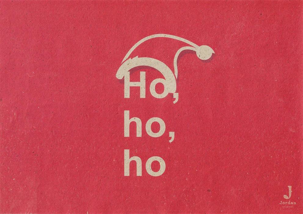 Jordan Original - Geschenkbox - Ho Ho Ho - umweltfreundlicher Graspapier Karton 425 x 380 x 145mm (zB. Platz für mind. drei Flaschen)