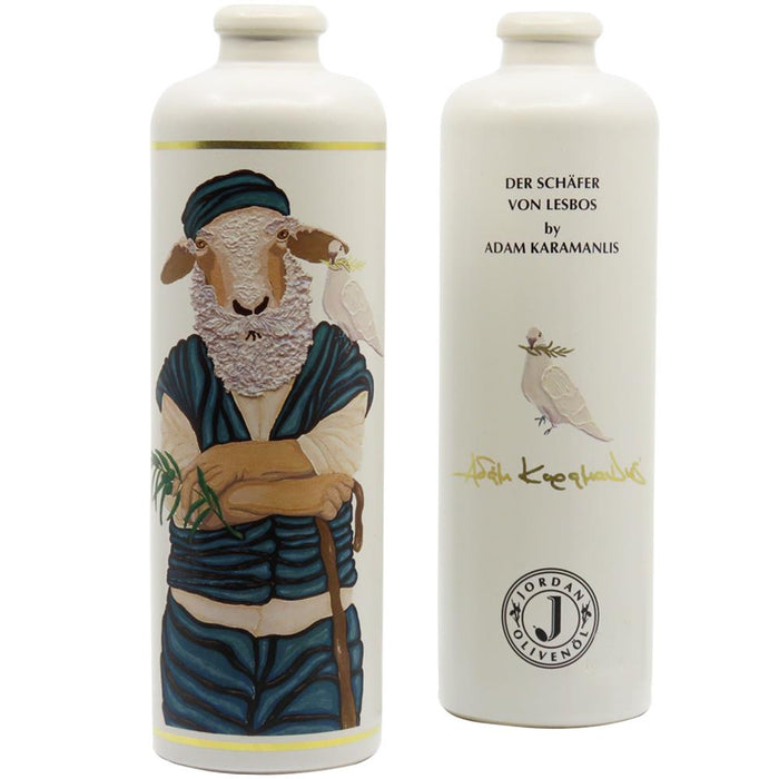 Der Schäfer von Lesbos - von Adam Karamanlis - Keramikflasche 500ml - Limitierte Edition - inkl. Holzdeckel und separatem Edelstahlausgießer