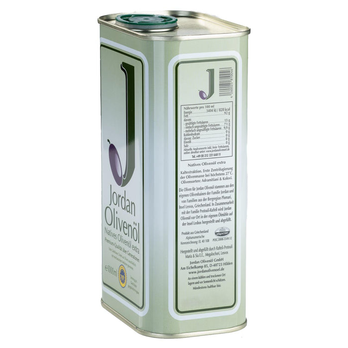 Jordan Olivenöl - Natives Olivenöl Extra - Kanister - 1,00 Liter