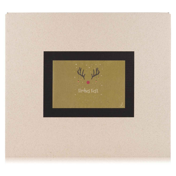 Jordan Original - Geschenkbox - Frohes Fest - umweltfreundlicher Graspapier Karton 425 x 380 x 145mm (zB. Platz für mind. drei Flaschen)