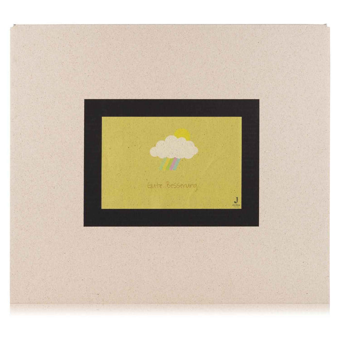 Jordan Original - Geschenkbox - Gute Besserung - umweltfreundlicher Graspapier Karton 425 x 380 x 145mm (zB. Platz für mind. drei Flaschen)